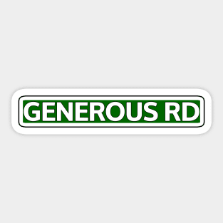 Generous Rd Street Sign Sticker